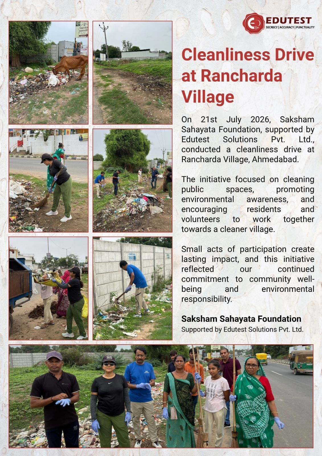 Cleanliness Drive at Rancharda Village